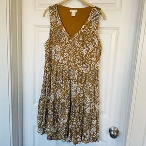 Floral V-neck Sleeveless Dress